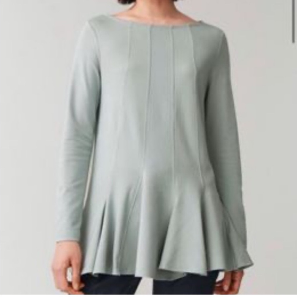 COS Tunic Length Long Sleeve with‎ pleated skirt bottom shirt
